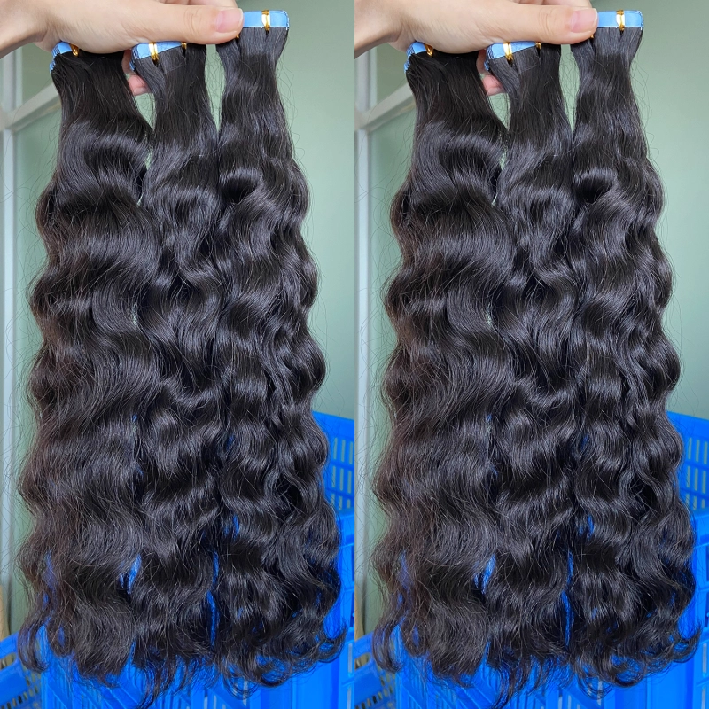 Donors 16"-30" Tape Ins Cambodian Wavy Raw Hair Extension 20pcs/pack