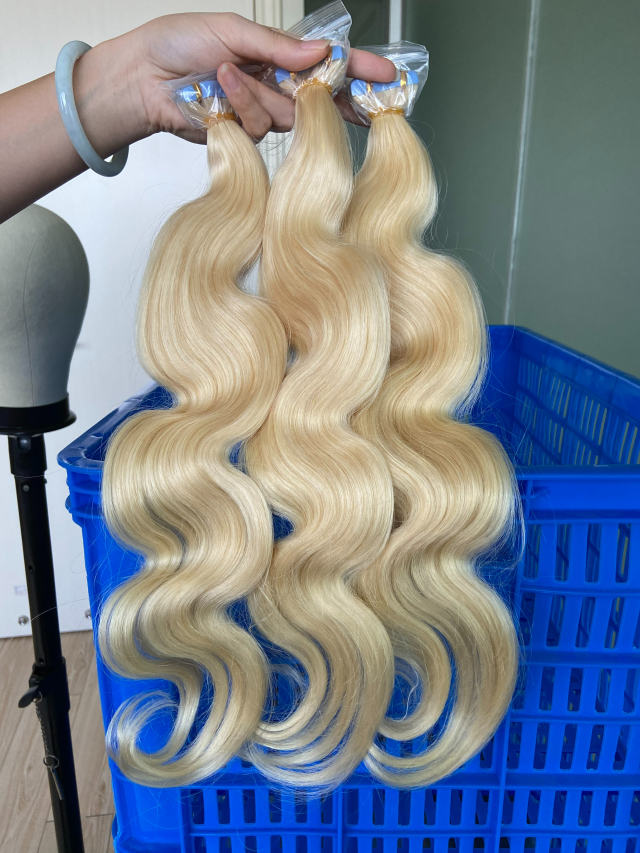 Donors 613 Blonde Color Body Wave Tape Ins Human Hair Extensions