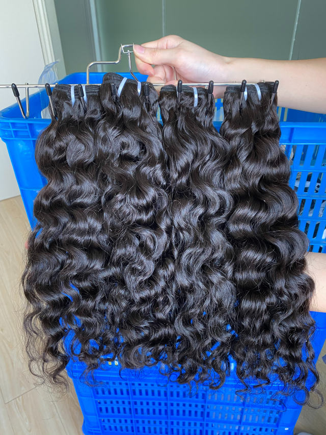 Donors Hair Natural colour Raw Hair Burmese Curly  Bundle Hair Weave100% Human Hair