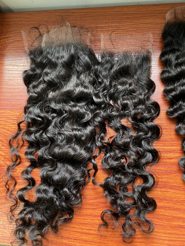 Donors Burmese Curly Raw Hair 4x4 Transparent Lace Closure
