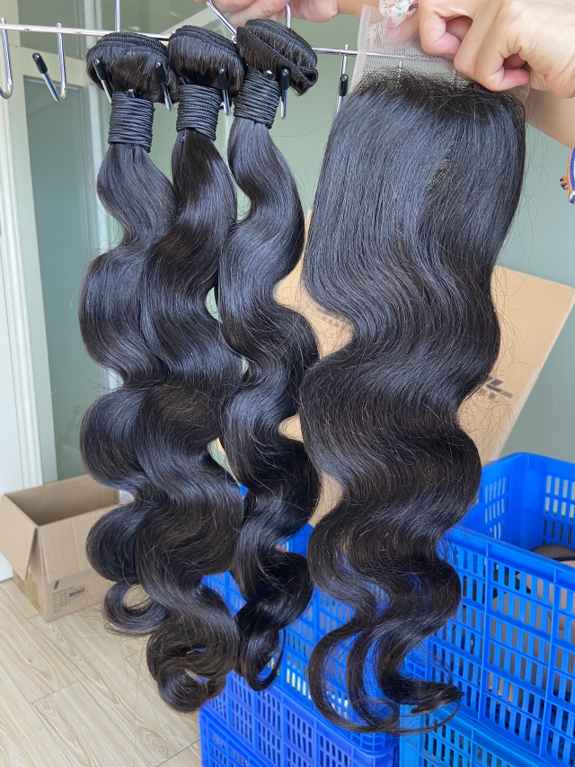 Donors Affordable Body Wave Mink Hair with 4x4 Transparent Lace Closure