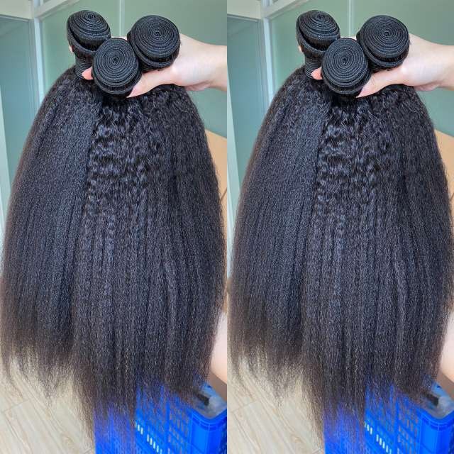 Donors 100% Mink Hair Kinky Straight with 13x4 Transparent Lace Frontal