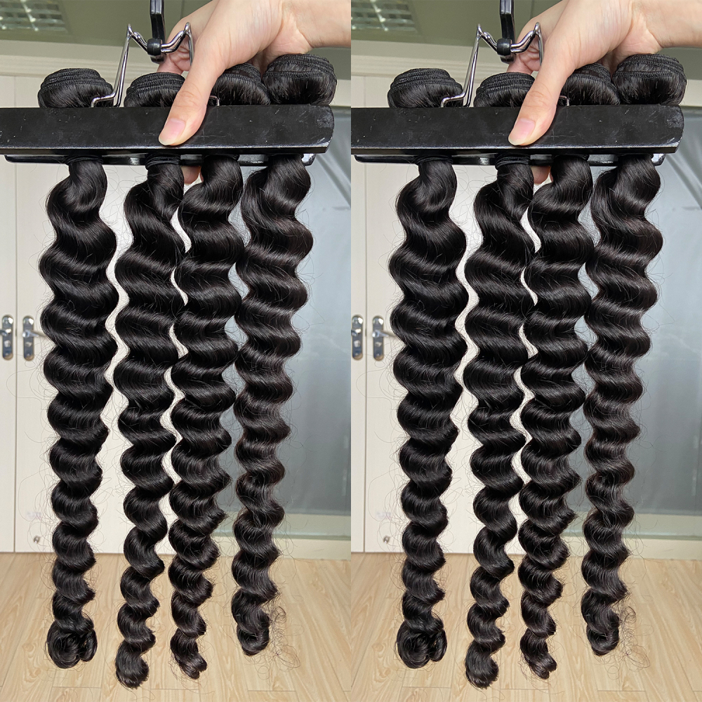 Donors Loose Deep 100% Mink Hair 3 Bundles with 13x4 HD Lace Frontal