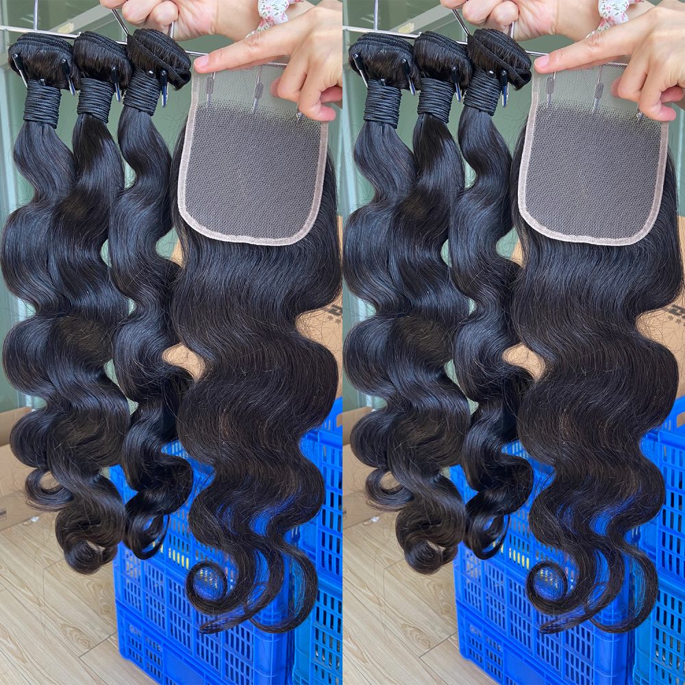 Donors Affordable Body Wave Mink Hair with 4x4 Transparent Lace Closure