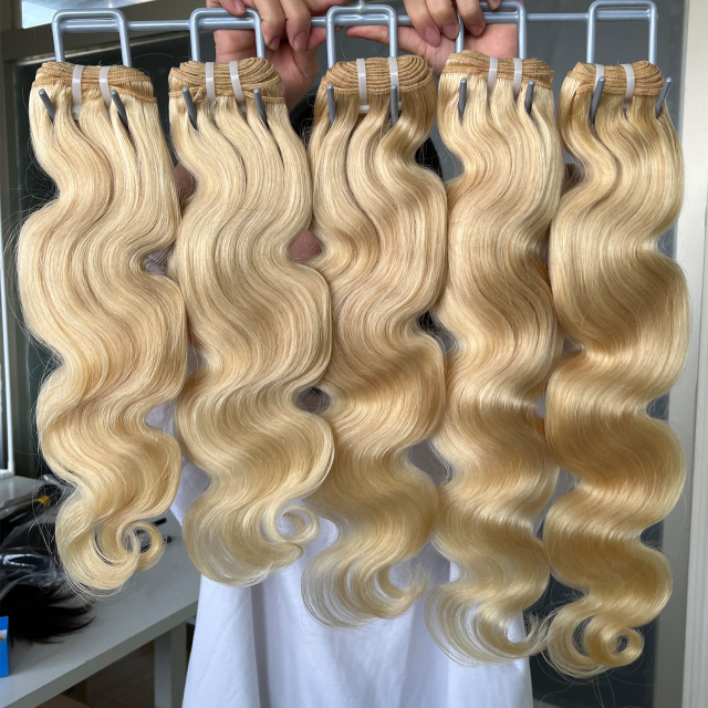 Donors Hair Body Wave 613 Blonde Human Hair Weave 4PCS