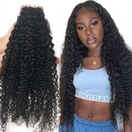 Donors Mink Tape In Curly Hair Extension