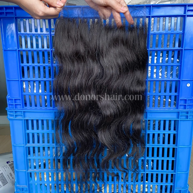 Donors Raw Indian Wavy 4x4 HD / Transparent Lace Closure 100% Human Hair Baby Hair