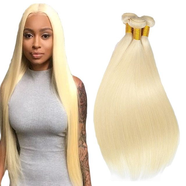 Donors #613 Blonde Color Straight Virgin Hair 3 Bundles Deal