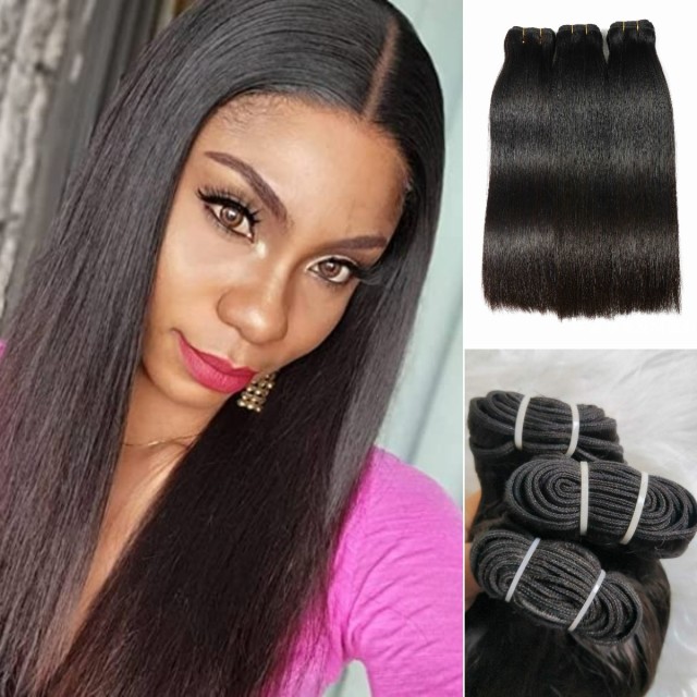 Donors Straight Unprocessed Raw Hair 3 Bundles Weaves