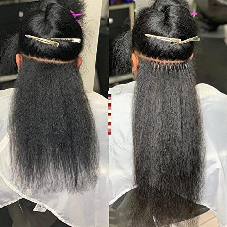 Donors Mink I Tip Hair kinky straight extension 100 roots/pack