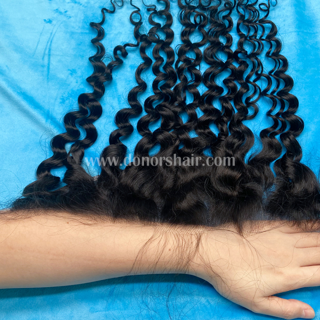 Donors Mink Hair Water Wave 13x4 Transparent Lace Frontal