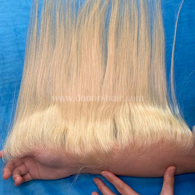 Donors #613 Blonde Color Straight Virgin Hair 13x4 HD Lace Frontal
