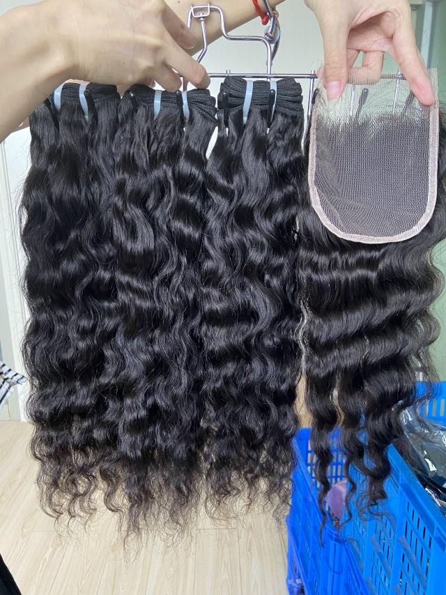 Donors 100% Raw Hair Cambodian Wavy with 4x4 Transparent Lace CLosure