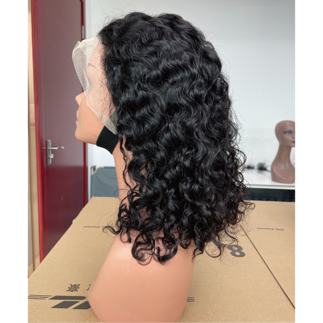 Donors Deep Wave Bob Frontal Transparent Lace Wig