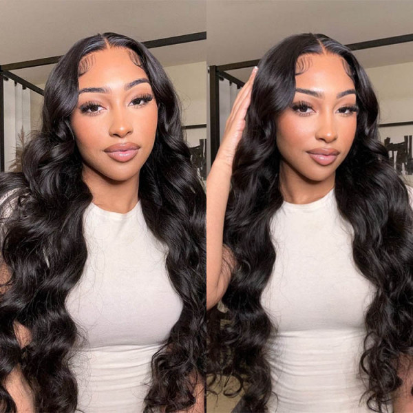 Donors Body Wave Mink Hair 5x5 Transparent Lace Closure Customize Wig