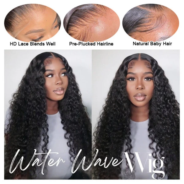 Donors Mink Hair Water Wave 5x5 HD Lace Closure Customize Wig