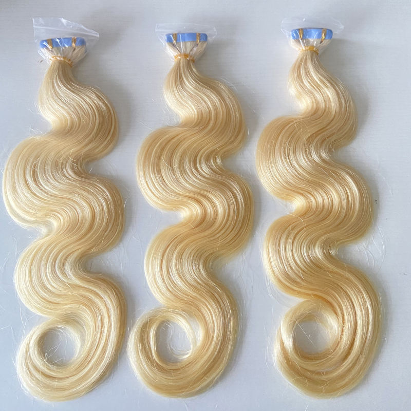 Donors 613 Blonde Color Body Wave Tape Ins Human Hair Extensions