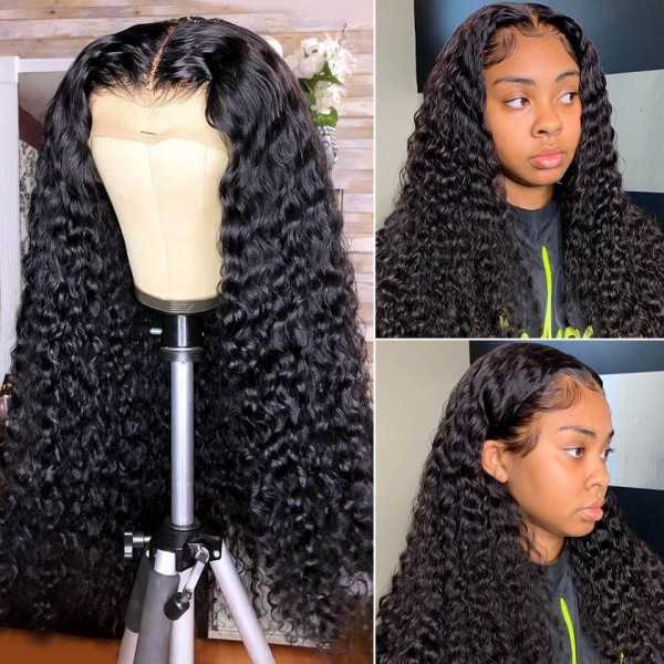 Donors Burmese Curly Raw Hair 4x4 Transparent Lace Closure Wig