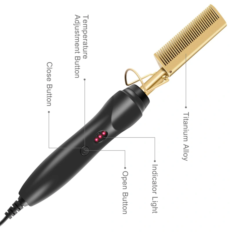 Donors Electric Hot Comb Hair Brush Straightener