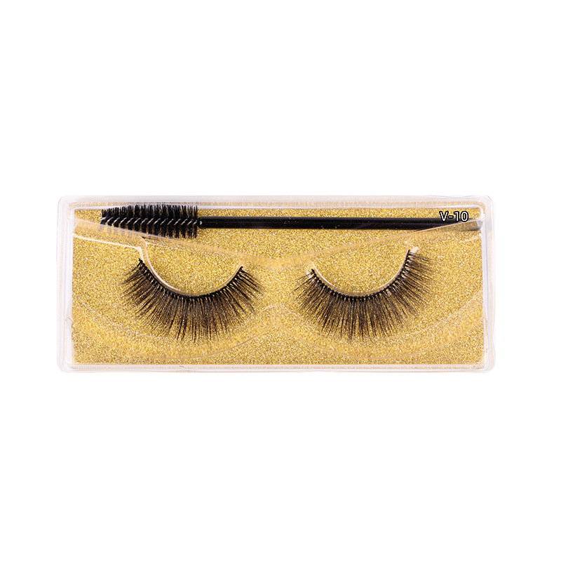 Russian Strip Lashes Fluffy D Curl False Multipacck 10 pairs (1 pack)
