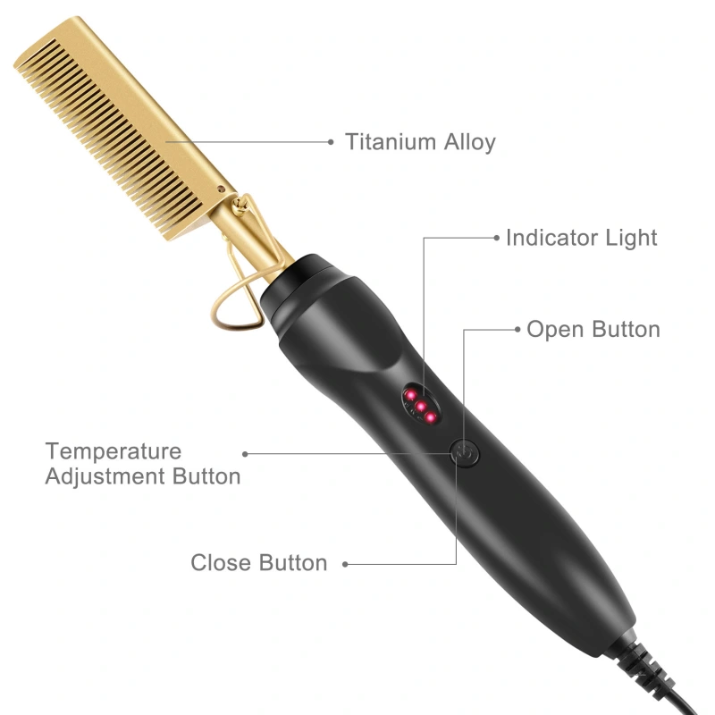 Donors Electric Hot Comb Hair Brush Straightener