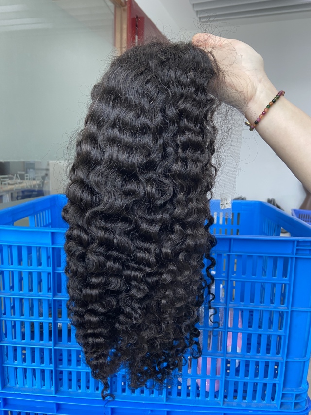 Donors Indian Curly Raw Hair 13x4 Transparent Lace Frontal Wig