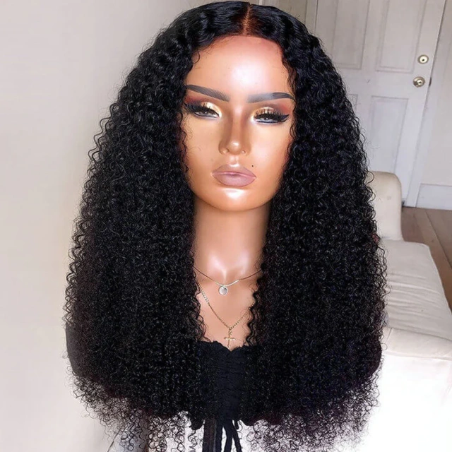 Donors Mink Hair Kinky Curly 4*4 Full Frontal pre made Wig