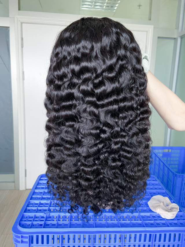 Donors Raw Hair Burmese Curly 4*4 5*5 Full Lace Closure Wig