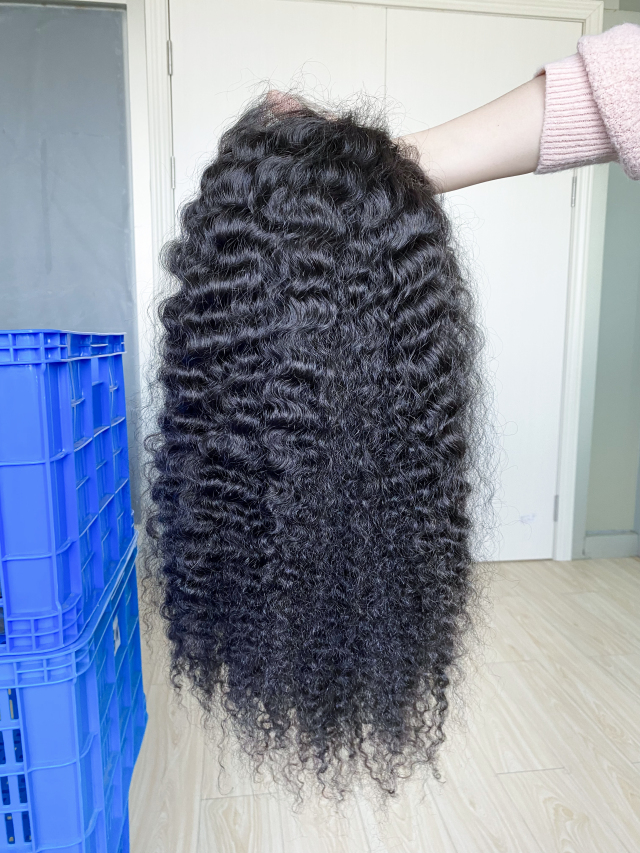 Donors Raw Hair Indian Curly  4*4 5*5 Full Lace Closure Wig
