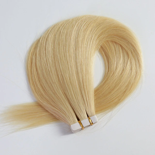 Donors 16"-30" Tape Ins 613 Blonde Color Straight Human Hair Extensions