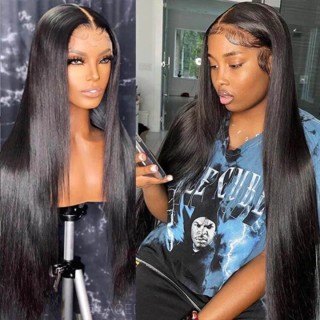 Donors Mink Hair Straight Hair 13*4 13*6 Full Frontal pre made 100% Human Hair Wig