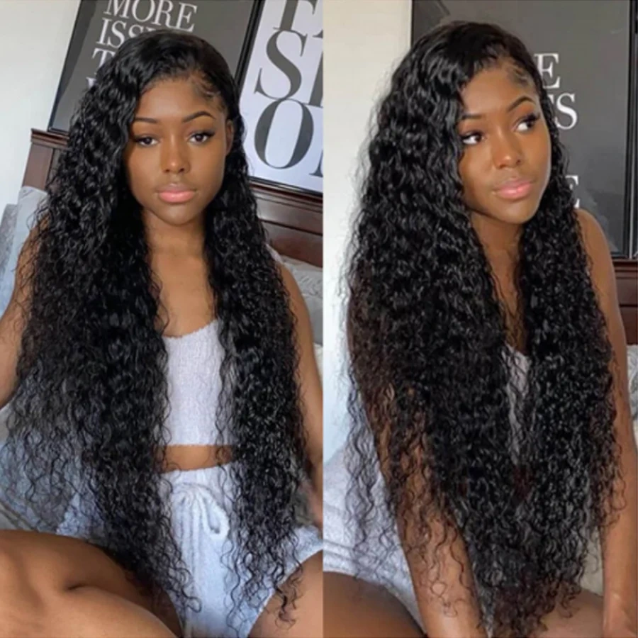 Donors Mink Hair Water Wave 4*4 5x5 Full Closure pre made 100% Human Hair Wig