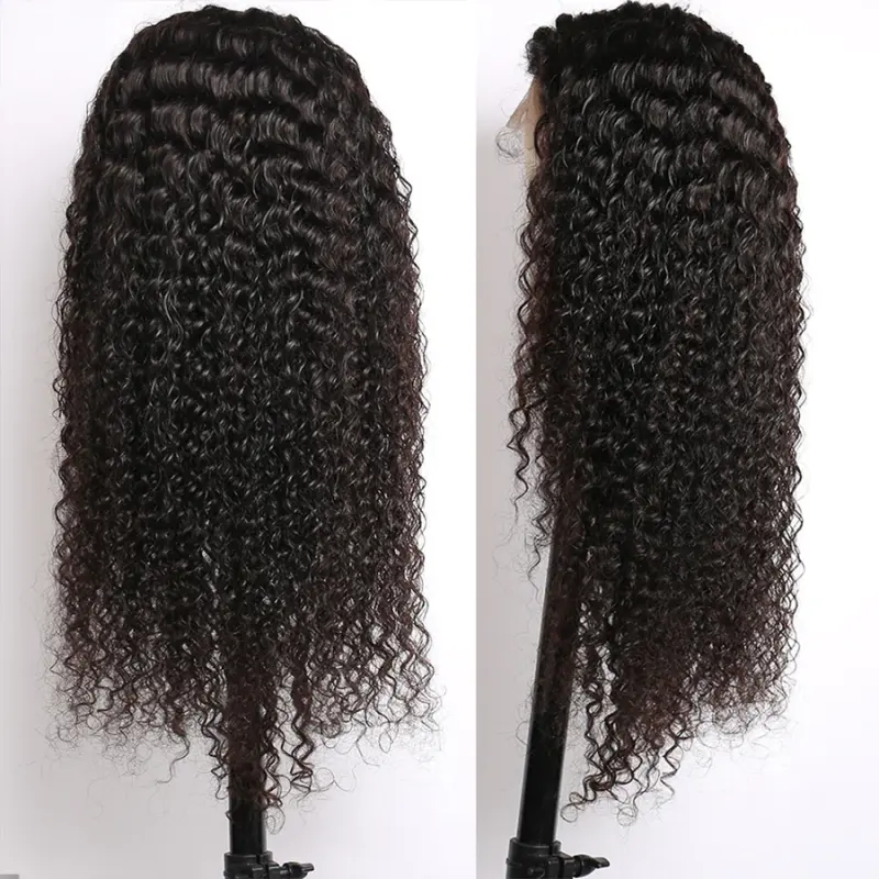 Donors Mink Hair Jerry Curly 13*4 13*6 Full Frontal pre made 100% Human Hair Wig