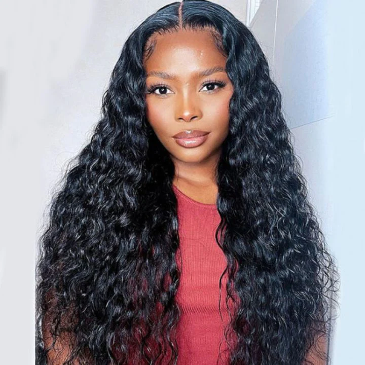 Donors Mink Hair Water Wave 13*4 13*6 Full Frontal pre made 100% Human Hair Wig