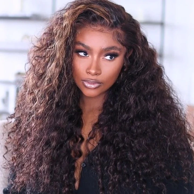 Donors Mink Hair Water Wave 13*4 13*6 Full Frontal pre made 100% Human Hair Wig