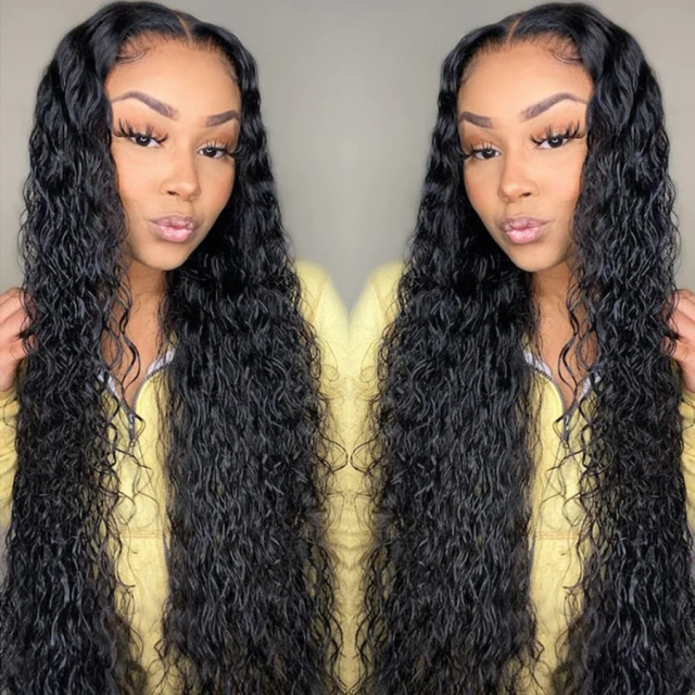 Donors Mink Hair Water Wave 4*4 5x5 Full Closure pre made 100% Human Hair Wig