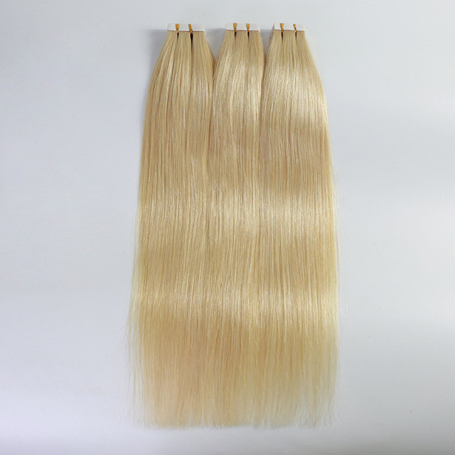 Donors 16"-30" Tape Ins 613 Blonde Color Straight Human Hair Extensions