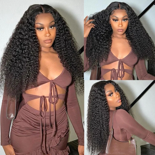 Donors Mink Hair Jerry Curly 4*4 5x5 Full Closure pre made 100% Human Hair Wig