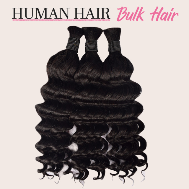 Donors Loose Deep Wave 100% Human Hair Natural Bulk Hair For Braiding Bundles No Weft Braiding Hair Extension