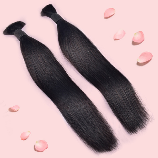 Donors Straight 100% Human Hair Natural Bulk Hair For Braiding Bundles No Weft Braiding Hair Extension