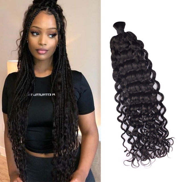 Donors Water Wave 100% Human Hair Natural Bulk Hair For Braiding Bundles No Weft Braiding Hair Extension