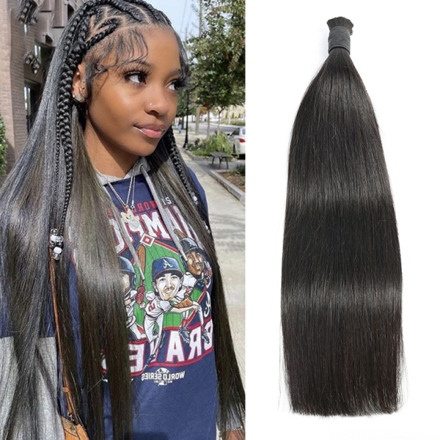 Donors Straight 100% Human Hair Natural Bulk Hair For Braiding Bundles No Weft Braiding Hair Extension