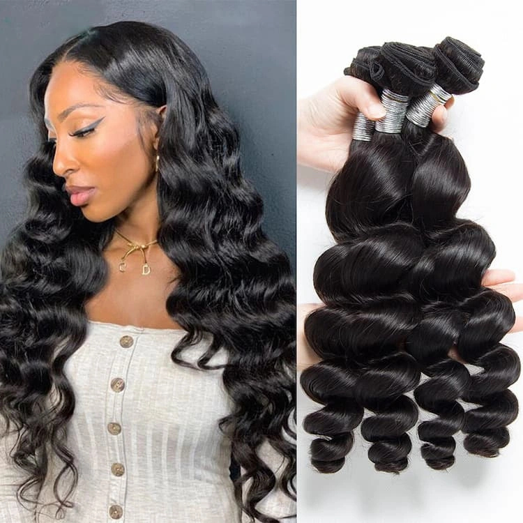 Donors Loose Wave Hair Weave 4 Bundle Deals 100% Mink Hair