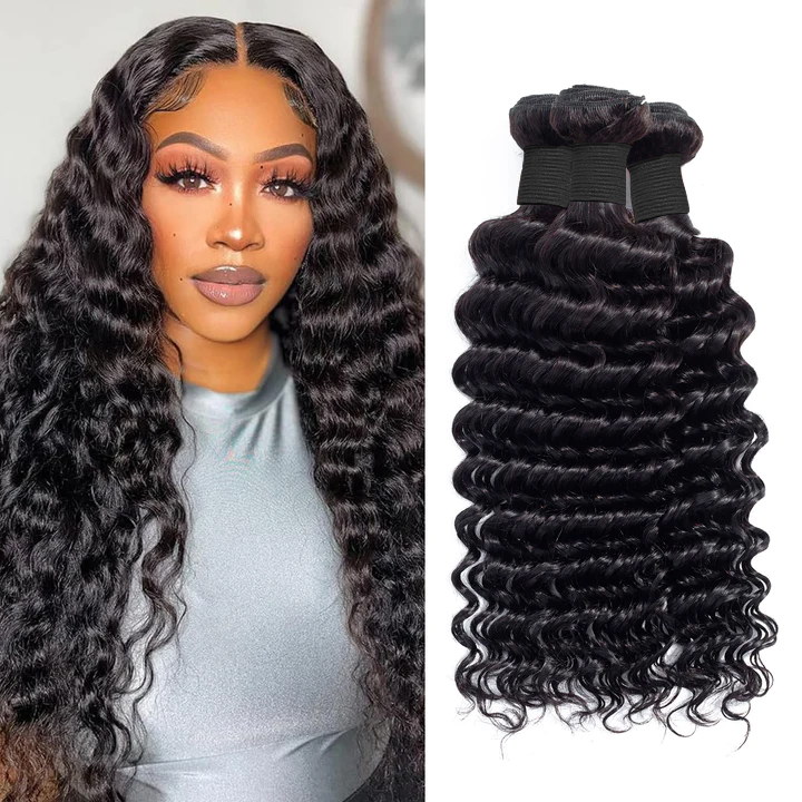 Donors Hair Deep Wave 4 Bundles High Quality Mink Hair Extensions
