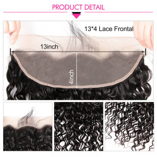 Donors Water Wave 100% Mink Hair 3 Bundles with 13x4 HD Lace Frontal