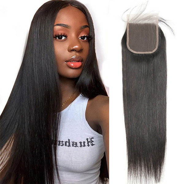 Donors Straight Raw Hair 4x4 HD / Transparent Lace Closure 100% Human Hair Baby Hair