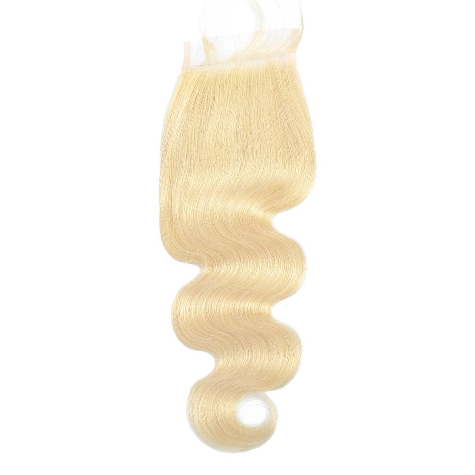 Donors Body Wave Blonde #613 Color 4x4 Transparent Lace Closure