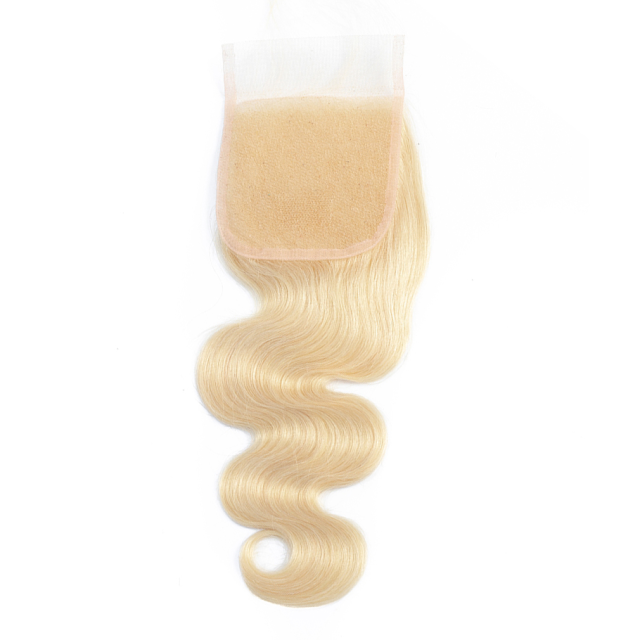 Donors Body Wave Blonde #613 Color 4x4 Transparent Lace Closure