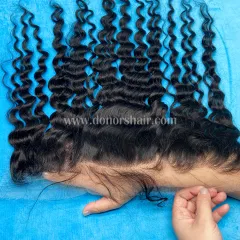 Donors Deep Wave Mink Hair 13x4 Transparent Lace Frontal