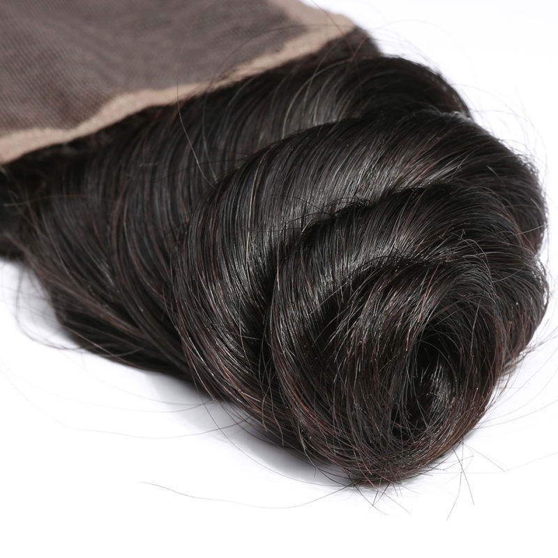 Donors hair Mink Hair Loose Wave 4x4 Transparent Lace Closure 100% Human Hair Weave